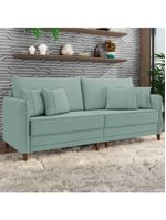 Sofá 2 Lugares Living 172cm Pé Madeira Zoe Boucle Pistache Z08 - Mpozenato