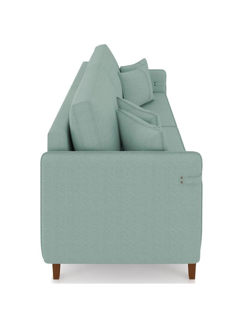 Sofá 2 Lugares Living 172cm Pé Madeira Zoe Boucle Pistache Z08 - Mpozenato