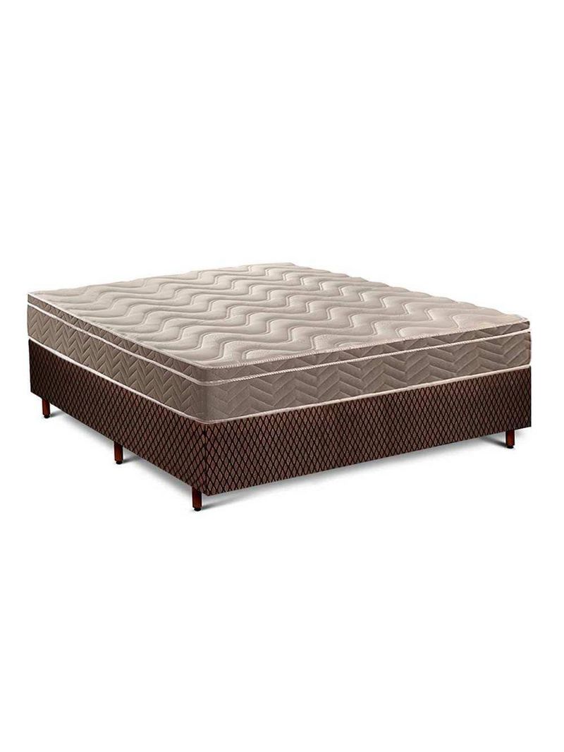 Cama Box Casal: Colchão Ortopédico Paropas D33/EP Confort Ultra Firme + Base CRC Fantasy Brown(138x188)