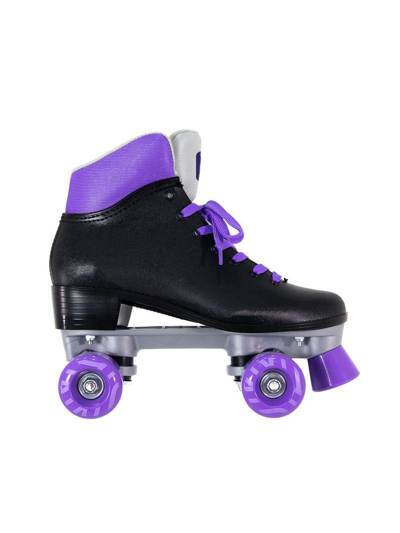 Patins bel quad retro basic preto/roxo tam 35