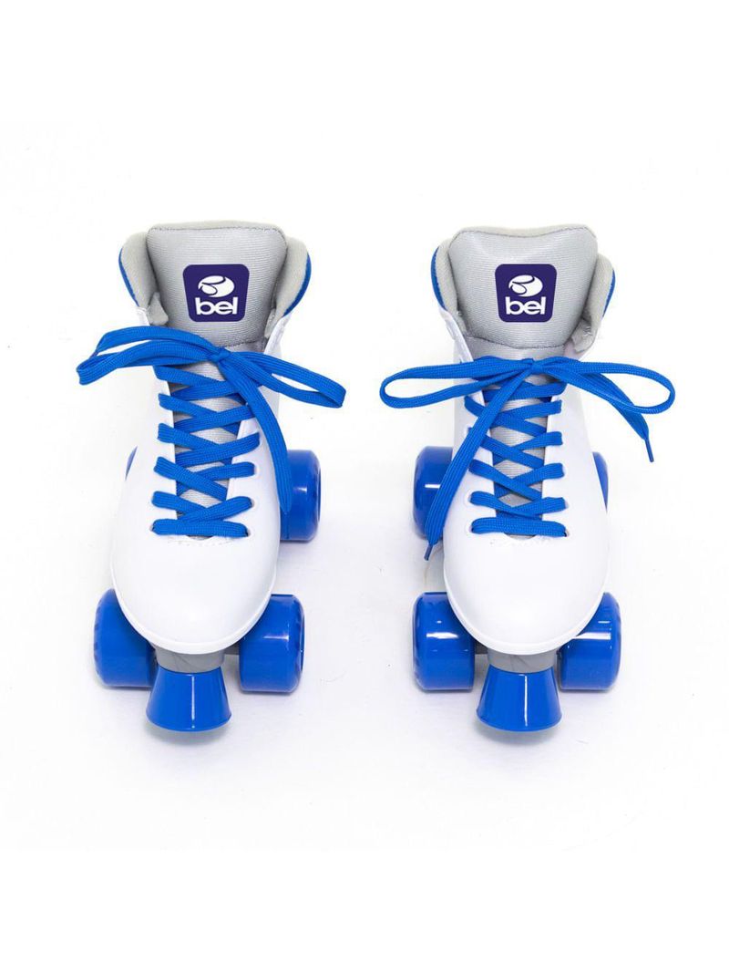 Patins bel quad - retro basic branco/azul tam 35