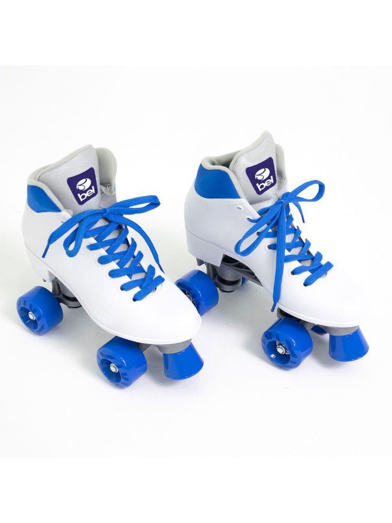 Patins bel quad - retro basic branco/azul tam 35