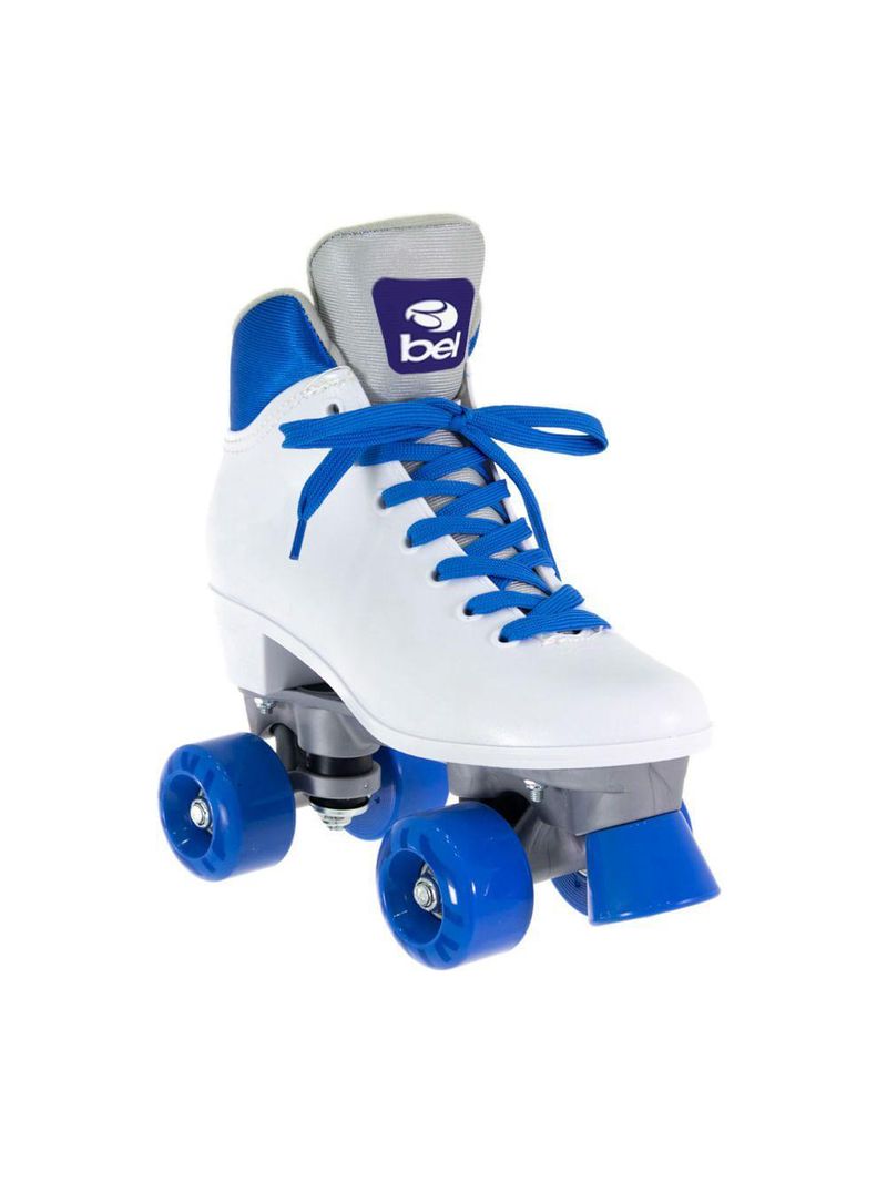 Patins bel quad - retro basic branco/azul tam 35