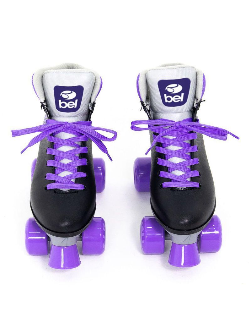 Patins bel quad retro basic preto/roxo tam 37