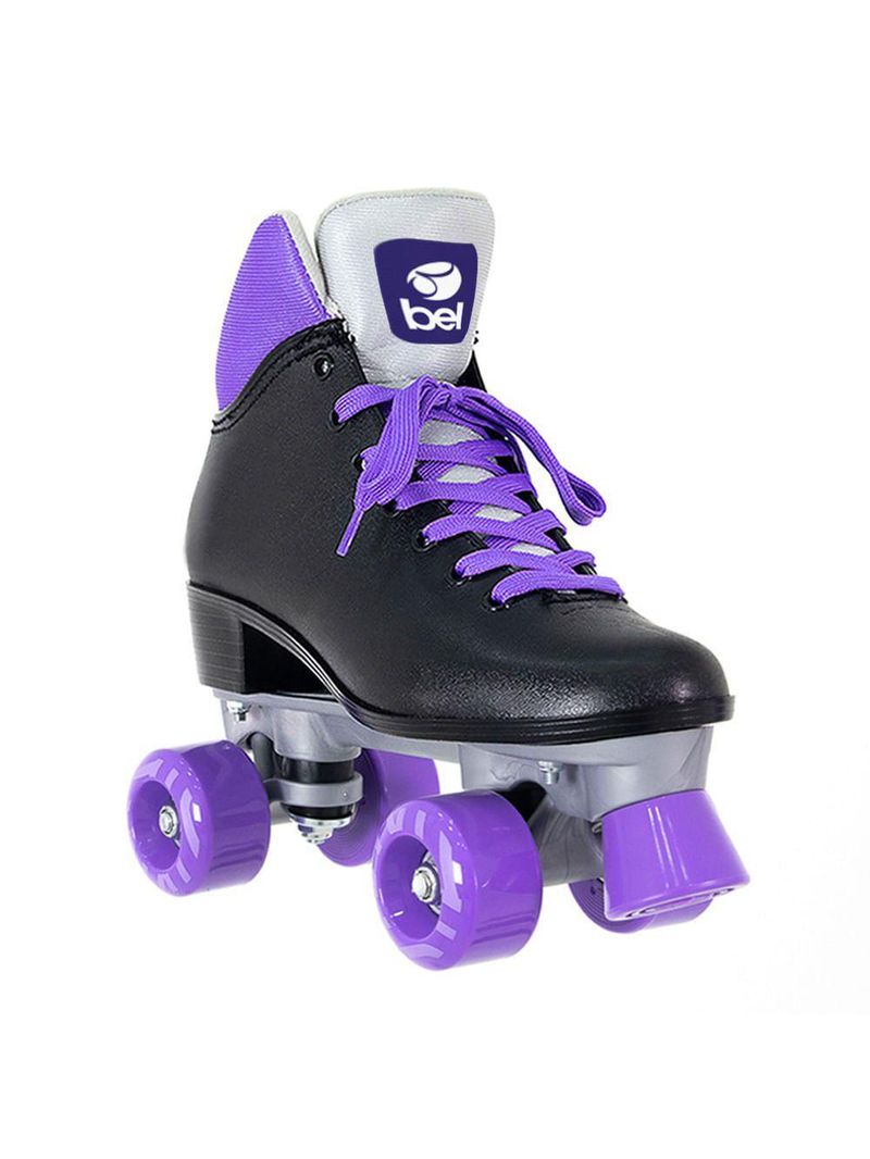 Patins bel quad retro basic preto/roxo tam 37