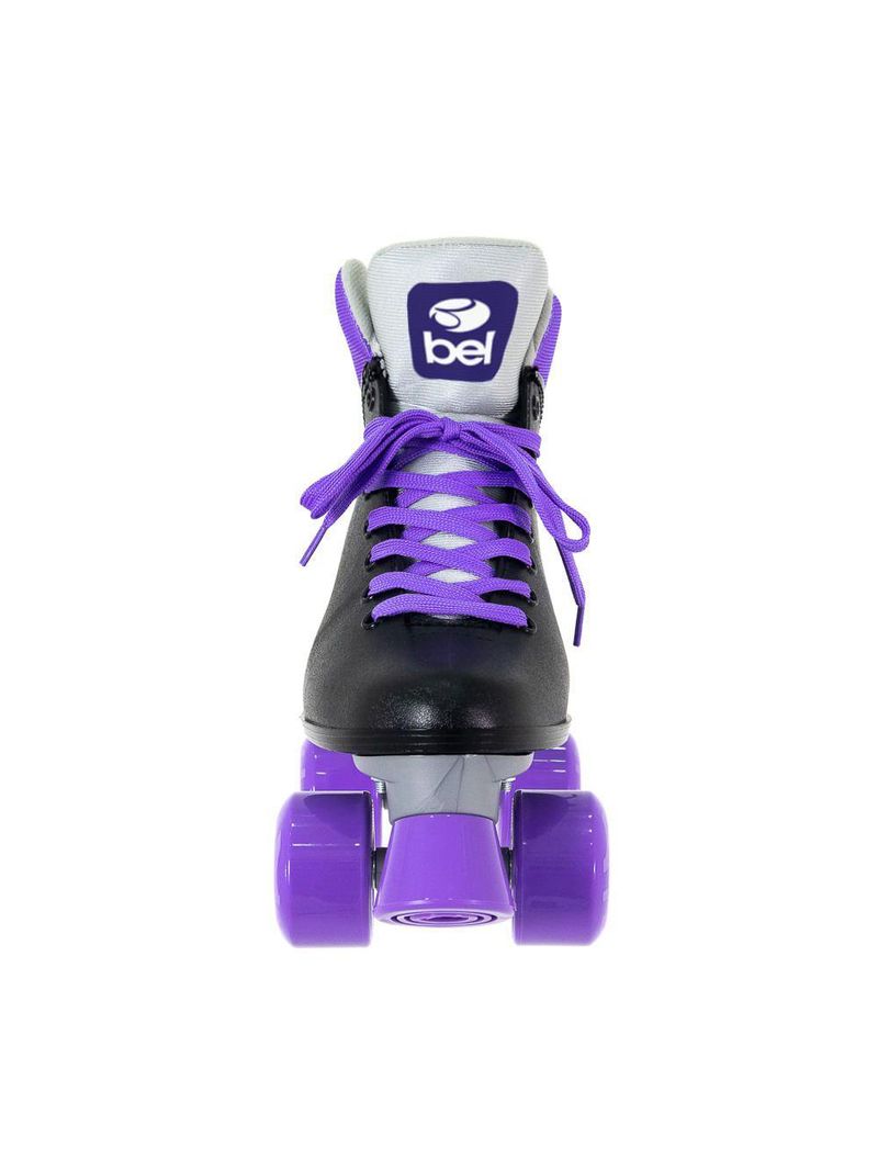 Patins bel quad retro basic preto/roxo tam 37