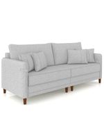 Sofá 2 Lugares Living 172cm Pé Madeira Zoe Linho Cinza Claro Z08 - Mpozenato