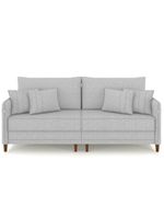 Sofá 2 Lugares Living 172cm Pé Madeira Zoe Linho Cinza Claro Z08 - Mpozenato