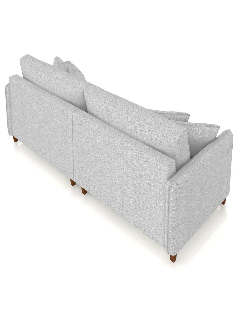 Sofá 2 Lugares Living 172cm Pé Madeira Zoe Linho Cinza Claro Z08 - Mpozenato