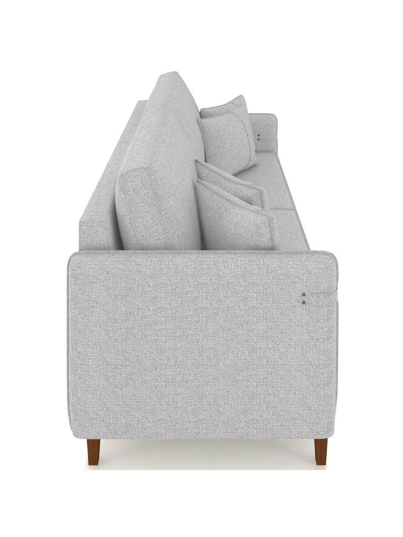 Sofá 2 Lugares Living 172cm Pé Madeira Zoe Linho Cinza Claro Z08 - Mpozenato