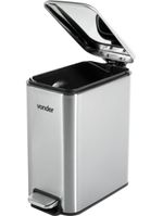 Lixeira retangular 5 litros inox cinza vonder