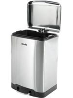 Lixeira retangular 12 litros inox cinza vonder