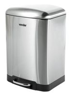 Lixeira retangular 12 litros inox cinza vonder