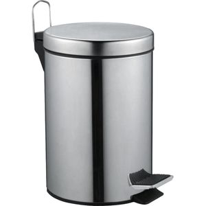 Lixeira redonda 5 litros inox cinza vonder