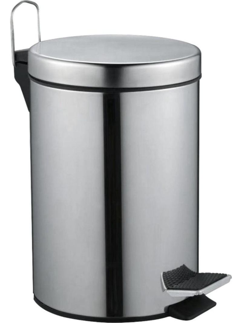 Lixeira redonda 5 litros inox cinza vonder