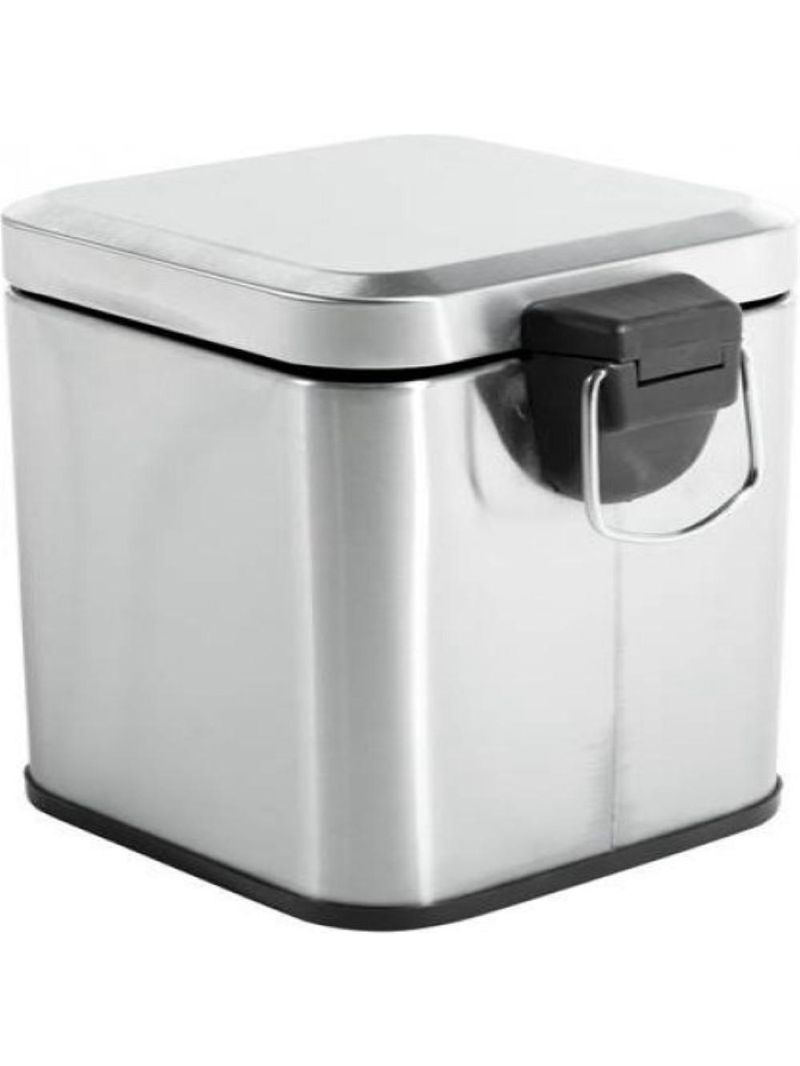 Lixeira retangular 3 litros inox cinza vonder