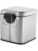 Lixeira retangular 3 litros inox cinza vonder