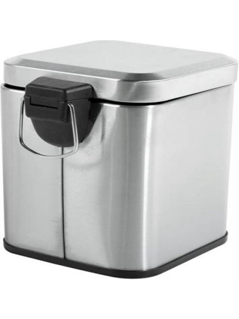 Lixeira retangular 3 litros inox cinza vonder