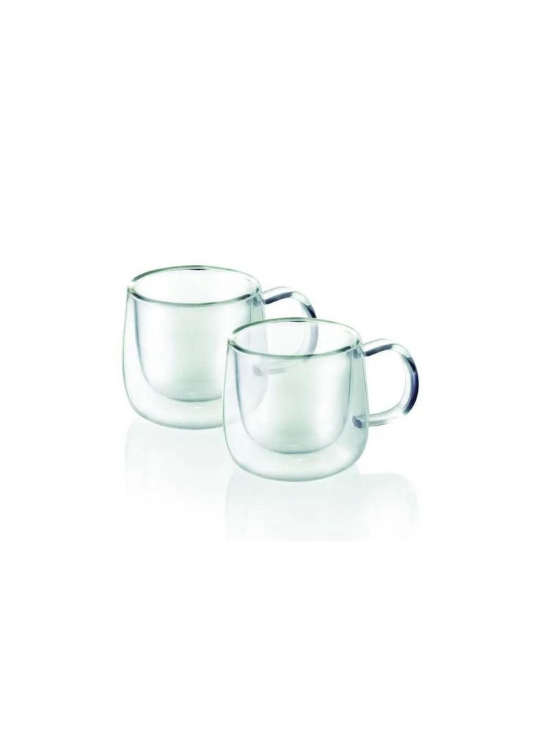 Conjunto de 2 xicaras para cafezinho, de parede dupla 100 ml