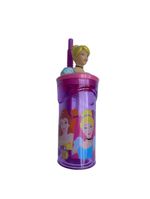 Conjunto prato com divisoria copo 3d talheres princesas - nt