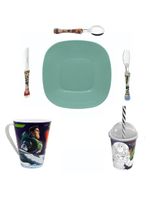 Conjunto pratos copos e faqueiro com 3 peças - toy story - v
