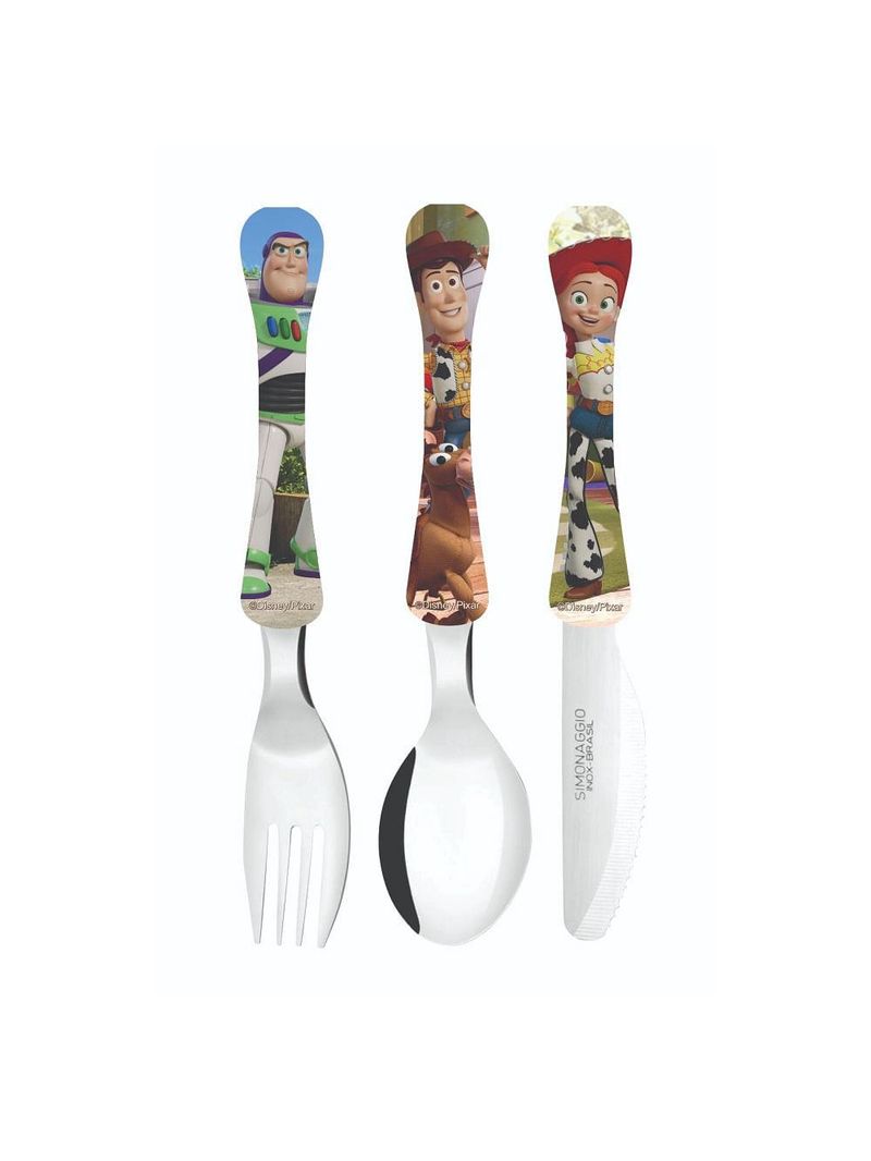 Conjunto pratos copos e faqueiro com 3 peças - toy story - v