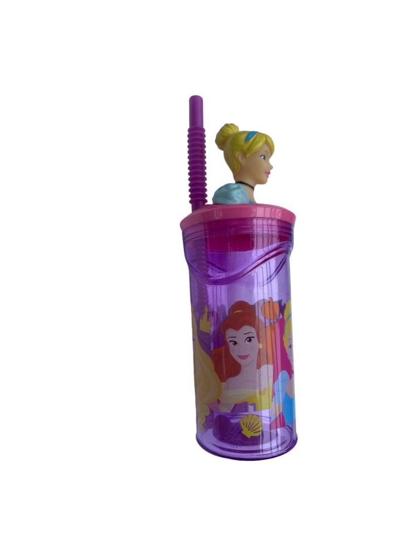 Conjunto prato com divisoria copo 3d talheres princesas - nt