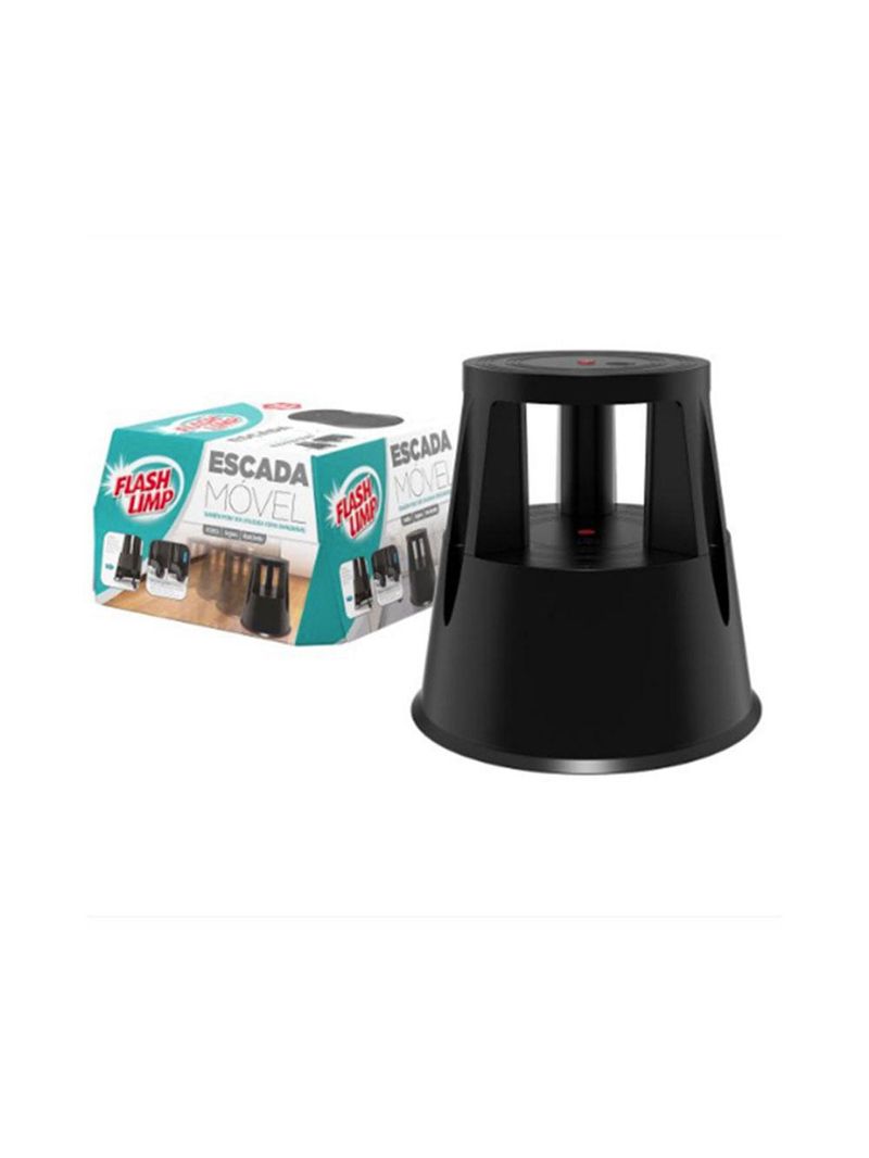 Escada móvel preta - flashlimp