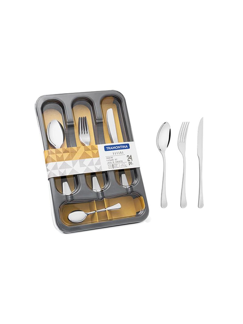 Faqueiro em aço inox havana 24pçs - tramontina