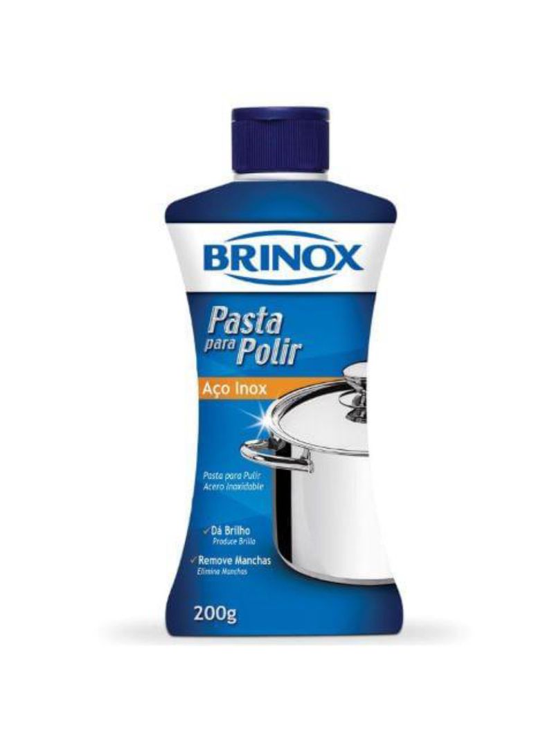 Pasta para polir aço inox 200g brinox