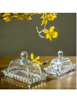 Manteigueira vidro 7 x 11 x 7 cm transparente