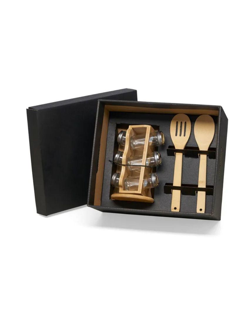 Kit porta condimentos e colheres - 3 peças