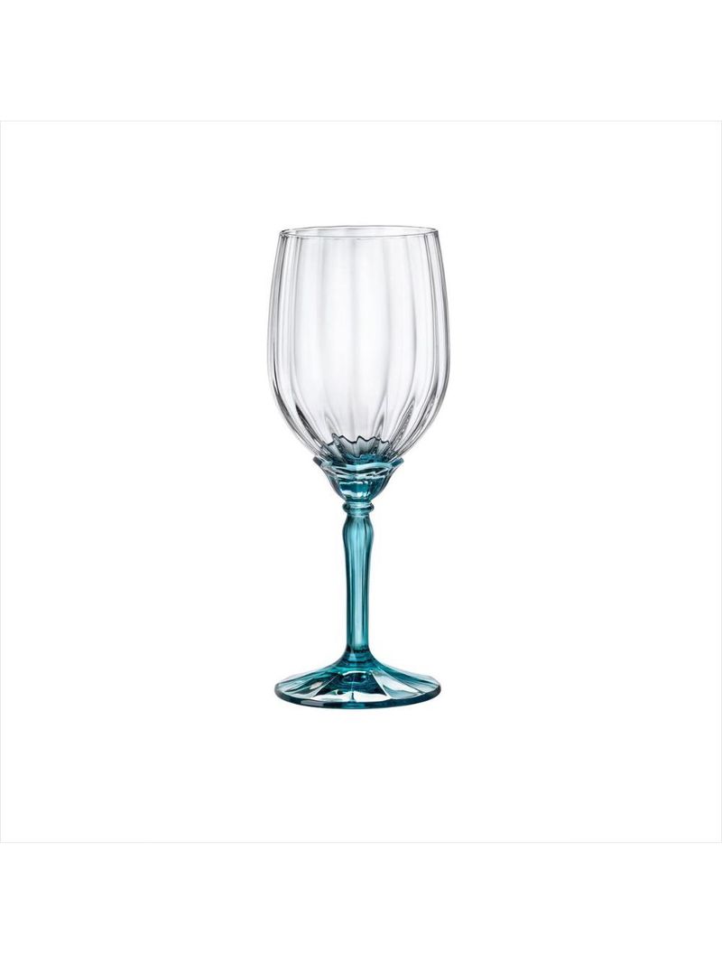 Jogo 6 taças vinho florian blue 380 ml