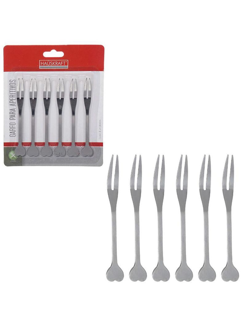 Jogo 6 garfos aperitivos inox hauskraft 11 cm