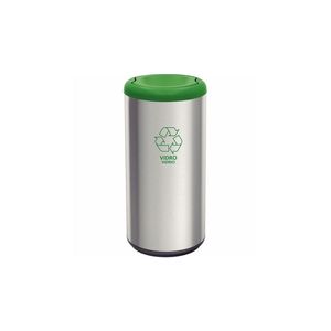 Lixeira inox com verde cápsula selecta plus basculante 40 l