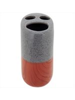 Jogo banheiro cerâmica cinza 4 peças gs