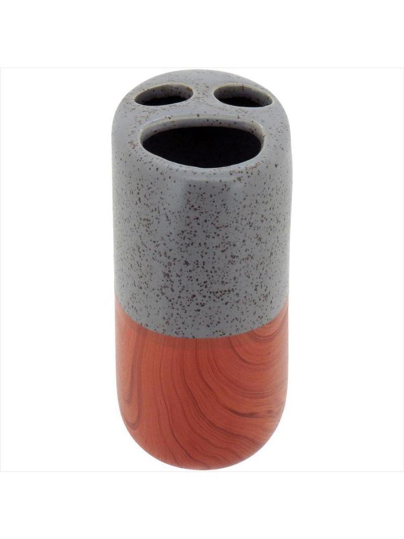 Jogo banheiro cerâmica cinza 4 peças gs