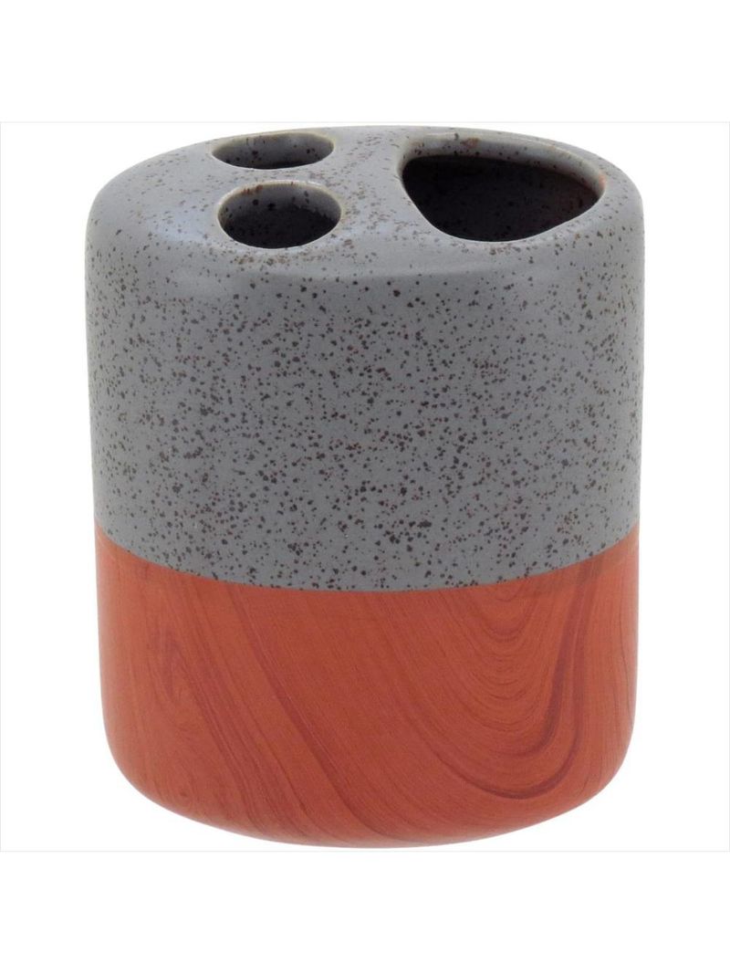 Jogo banheiro cerâmica cinza 4 peças gs