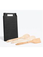 Kit de utensílios em bambu 30cm - 3 peças