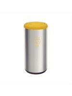 Lixeira inox com amarelo cápsula selecta plus basculante 40 l tramontina