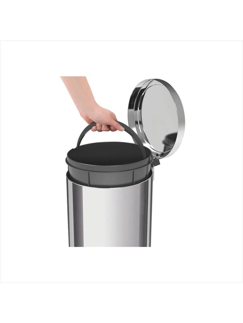 Lixeira aço inox com pedal brasil 12 l tramontina