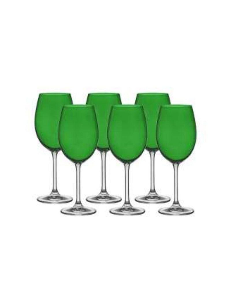 Jogo 6 taças tinto gastro verde 450ml bohemia