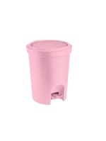 Lixeira infantil com pedal plástico rosa 66 l sanremo
