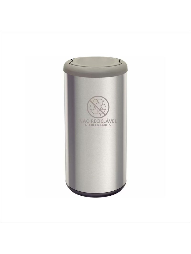 Lixeira inox com cinza cápsula selecta plus basculante 40 l tramontina