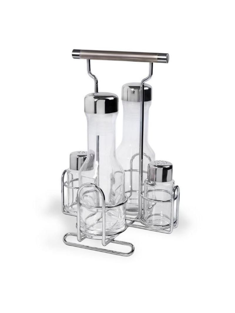 Galheteiro 5 peças argento brinox