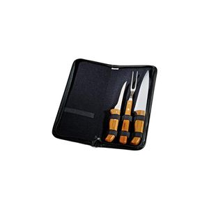 Conjuntode facas inox/bambu com estojo frankfurt- 4 pçs welf