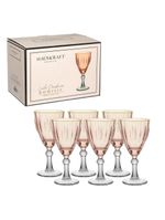 Taça Água e vinho dominic hauskraft rosa borda dourada 275 ml 6 peças
