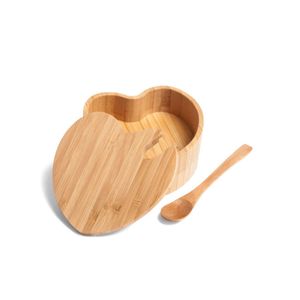 Açucareiro com formato de coração e colher em bambu welf