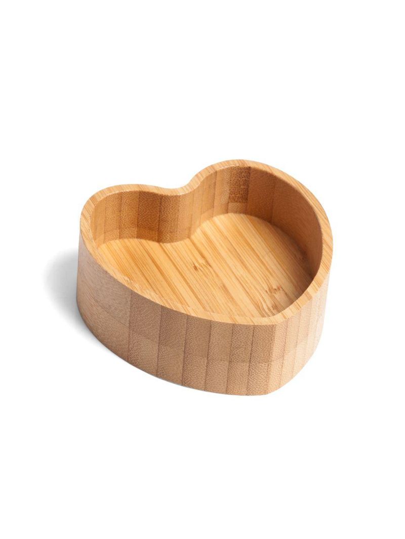 Açucareiro com formato de coração e colher em bambu welf