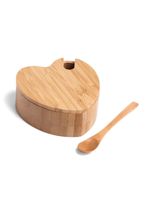 Açucareiro com formato de coração e colher em bambu welf